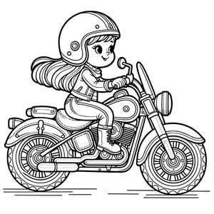 Girl on a big motorcycle