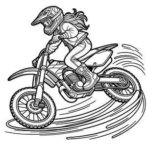 Girl on a motocross motorcy