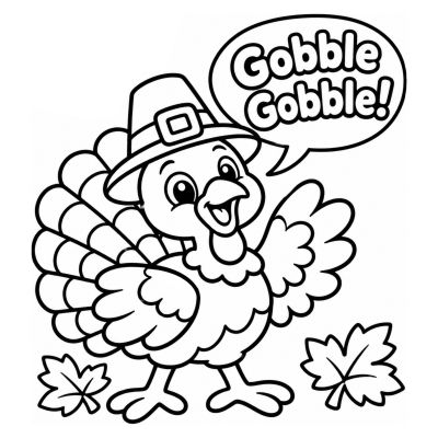 Gobbling Thanksgiving turkey