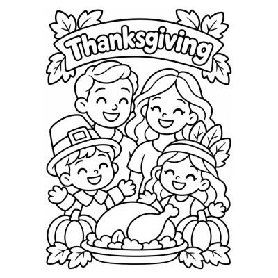 Smiling family at Thanksgiving