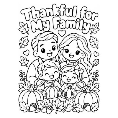 Thankful family at Thanksgiving